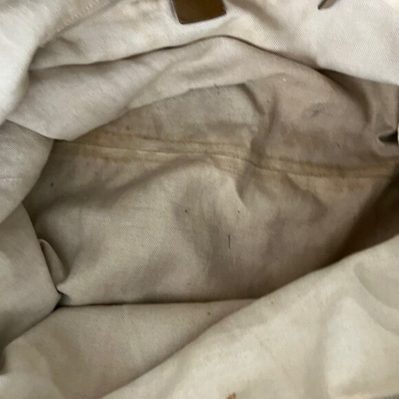 MONOGRAM Large SUKEY GUCCI Tote Gold Leather Trim & GG Gold Charm - Picture 13 of 16